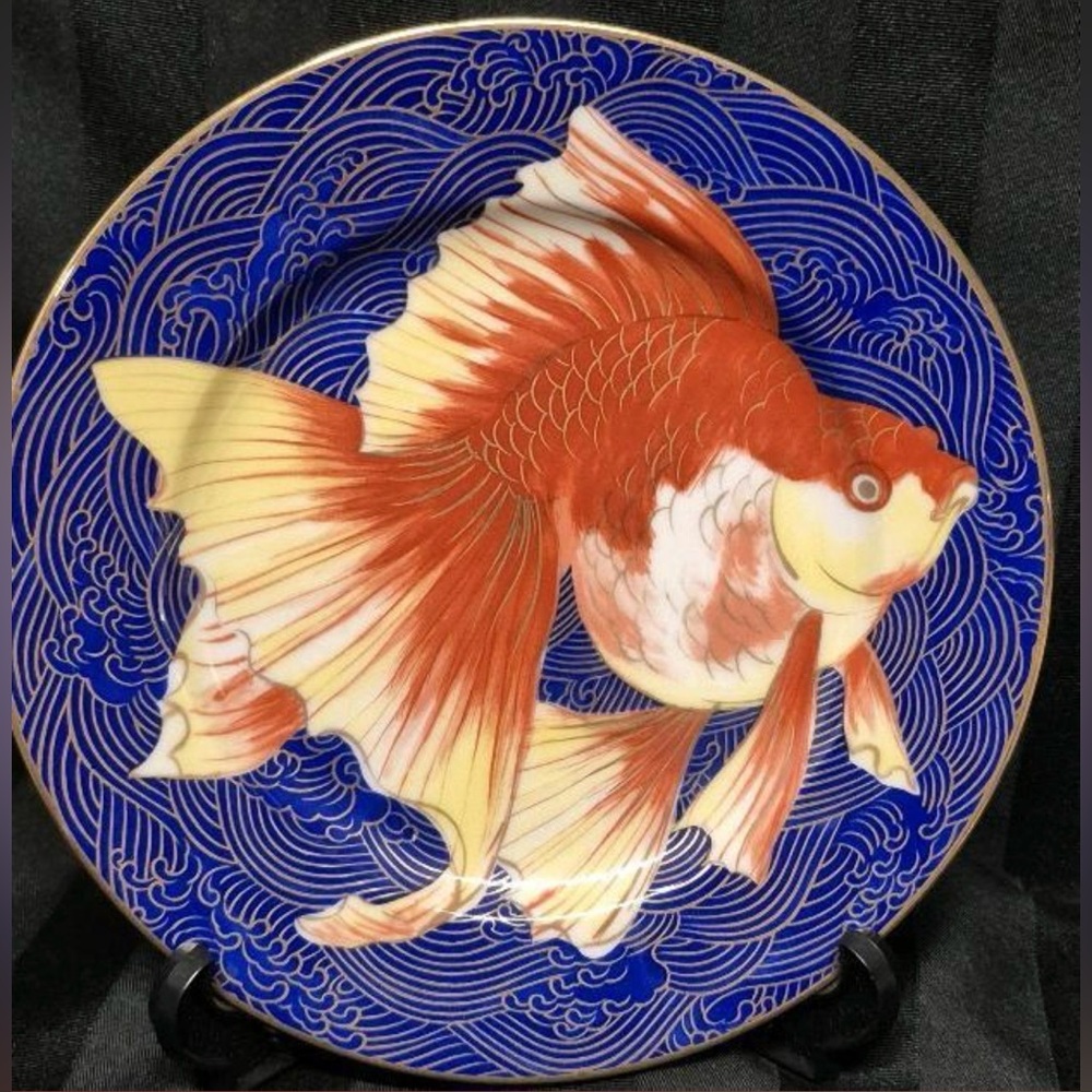 24K Jered Holmes Collection Andrea by Sadek “Nantucket Collage” Goldfish Plate